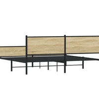 Metallbett ohne Matratze Sonoma-Eiche 193x203 cm