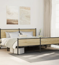 Metallbett ohne Matratze Sonoma-Eiche 200x200 cm