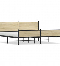 Metallbett ohne Matratze Sonoma-Eiche 200x200 cm