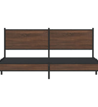 Metallbett ohne Matratze Braun Eichen-Optik 180x200 cm