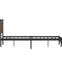 Metallbett ohne Matratze Braun Eichen-Optik 180x200 cm