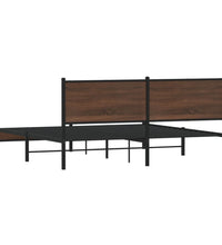 Metallbett ohne Matratze Braun Eichen-Optik 180x200 cm