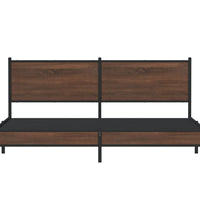 Metallbett ohne Matratze Braun Eichen-Optik 183x213 cm