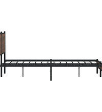 Metallbett ohne Matratze Braun Eichen-Optik 183x213 cm