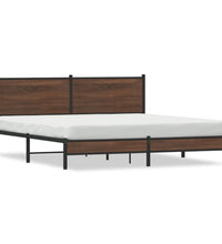 Metallbett ohne Matratze Braun Eichen-Optik 183x213 cm
