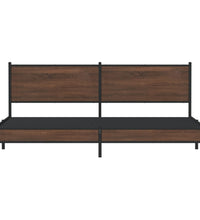 Metallbett ohne Matratze Braun Eichen-Optik 193x203 cm