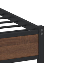 Metallbett ohne Matratze Braun Eichen-Optik 193x203 cm