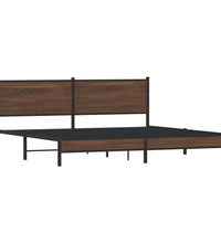 Metallbett ohne Matratze Braun Eichen-Optik 200x200 cm