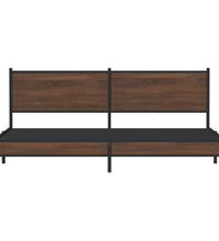 Metallbett ohne Matratze Braun Eichen-Optik 200x200 cm
