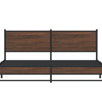Metallbett ohne Matratze Braun Eichen-Optik 180x200 cm