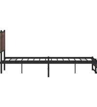 Metallbett ohne Matratze Braun Eichen-Optik 180x200 cm