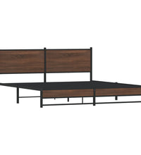Metallbett ohne Matratze Braun Eichen-Optik 183x213 cm