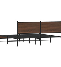 Metallbett ohne Matratze Braun Eichen-Optik 183x213 cm