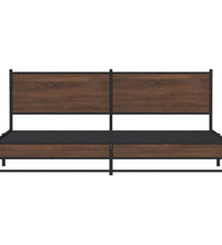 Metallbett ohne Matratze Braun Eichen-Optik 193x203 cm