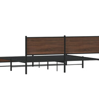 Metallbett ohne Matratze Braun Eichen-Optik 193x203 cm