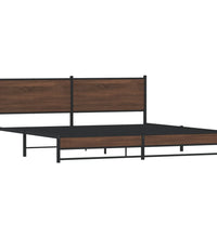 Metallbett ohne Matratze Braun Eichen-Optik 200x200 cm