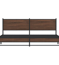 Metallbett ohne Matratze Braun Eichen-Optik 200x200 cm