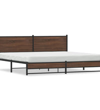 Metallbett ohne Matratze Braun Eichen-Optik 200x200 cm