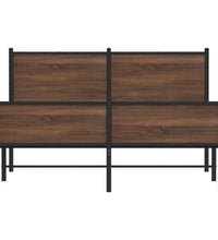 Metallbett ohne Matratze Braun Eichen-Optik 150x200 cm