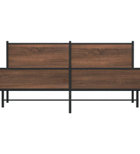 Metallbett ohne Matratze Braun Eichen-Optik 160x200 cm