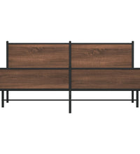 Metallbett ohne Matratze Braun Eichen-Optik 180x200 cm