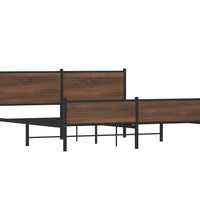 Metallbett ohne Matratze Braun Eichen-Optik 183x213 cm