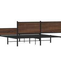 Metallbett ohne Matratze Braun Eichen-Optik 183x213 cm