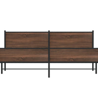 Metallbett ohne Matratze Braun Eichen-Optik 193x203 cm