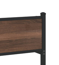 Metallbett ohne Matratze Braun Eichen-Optik 193x203 cm