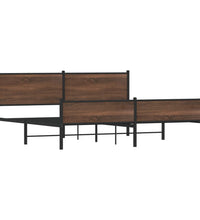 Metallbett ohne Matratze Braun Eichen-Optik 200x200 cm