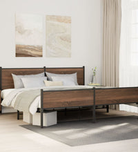 Metallbett ohne Matratze Braun Eichen-Optik 200x200 cm
