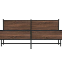 Metallbett ohne Matratze Braun Eichen-Optik 200x200 cm