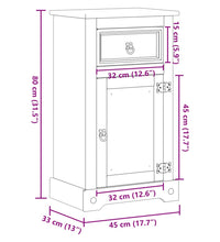 Badschrank Corona 45x33x80 cm Massivholz Kiefer