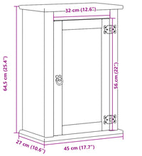 Bad-Wandschrank Corona 45x27x64,5 cm Massivholz Kiefer