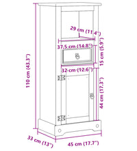 Badschrank Corona 45x33x110 cm Massivholz Kiefer