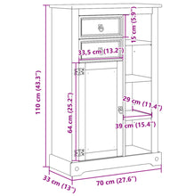 Badschrank Corona 70x33x110 cm Massivholz Kiefer