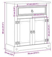 Badschrank Corona 70x33x80 cm Massivholz Kiefer