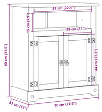 Badschrank Corona 70x33x80 cm Massivholz Kiefer