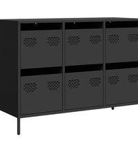 Sideboard Schwarz 101,5x39x73,5 cm Kaltgewalzter Stahl