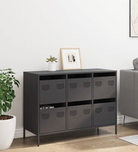 Sideboard Schwarz 101,5x39x73,5 cm Kaltgewalzter Stahl