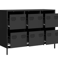 Sideboard Schwarz 101,5x39x73,5 cm Kaltgewalzter Stahl