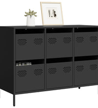 Sideboard Schwarz 101,5x39x73,5 cm Kaltgewalzter Stahl