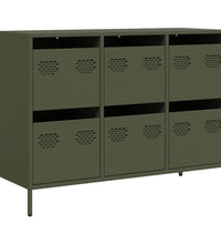 Sideboard Olivgrün 101,5x39x73,5 cm Kaltgewalzter Stahl