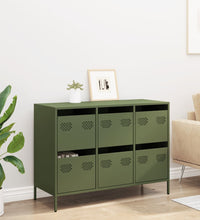 Sideboard Olivgrün 101,5x39x73,5 cm Kaltgewalzter Stahl