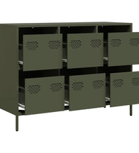 Sideboard Olivgrün 101,5x39x73,5 cm Kaltgewalzter Stahl