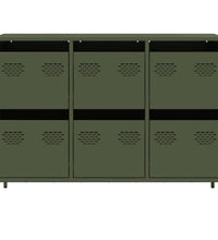 Sideboard Olivgrün 101,5x39x73,5 cm Kaltgewalzter Stahl