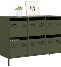 Sideboard Olivgrün 101,5x39x73,5 cm Kaltgewalzter Stahl