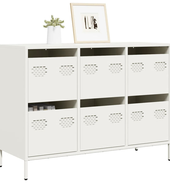 Sideboard Weiß 101,5x39x73,5 cm Kaltgewalzter Stahl