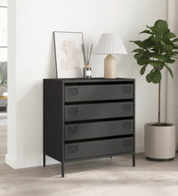 Sideboard Schwarz 68x39x73,5 cm Kaltgewalzter Stahl