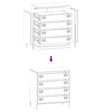 Sideboard Rosa 68x39x73,5 cm Kaltgewalzter Stahl